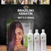 Brazilski Keratin Set za ravnanje i obnovu kose 3x 100 ml